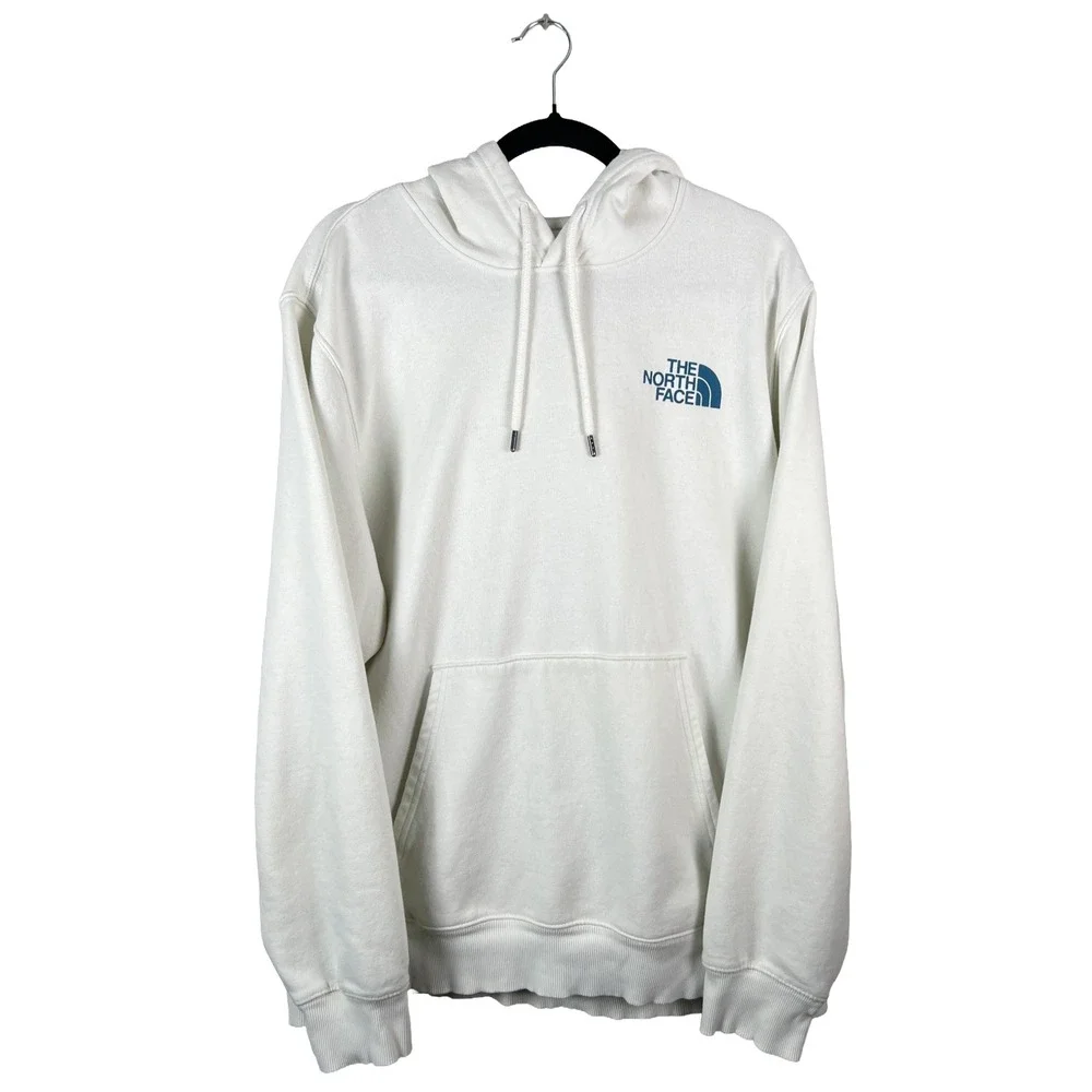 The North Face Hoodie Men's XL White Never Stop Exploring Graphic Gorpcore